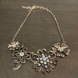 Premier Designs Lavish Blooms Antique Gold Necklace